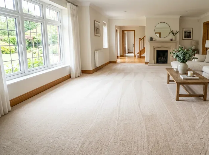 Floor with an even clean finish after floor care