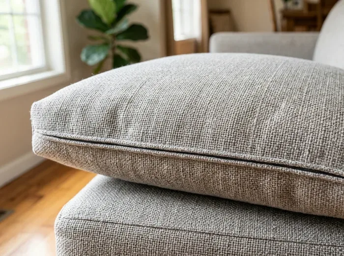 Seat cushion fresh after upholstery cleaning