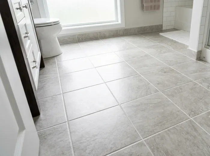 Tile floor bright and even after cleaning