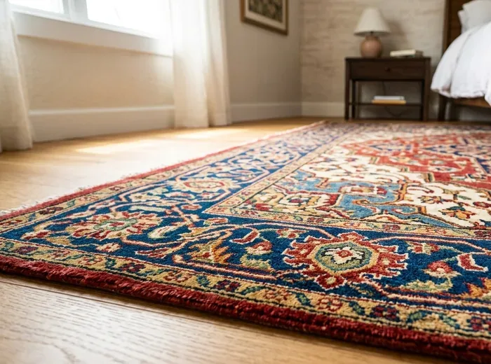 Area rug with vivid color after cleaning